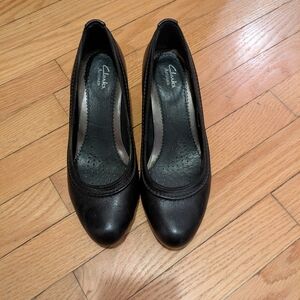 Clarks Women's Black Leather Heels